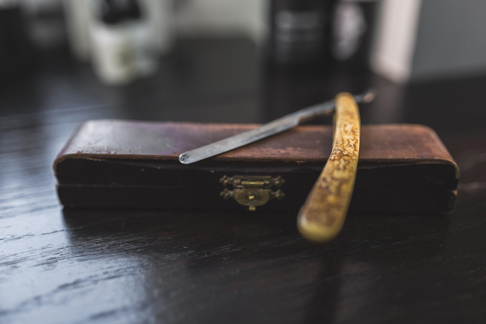 Vintage Straight Razor & Case Wall Art