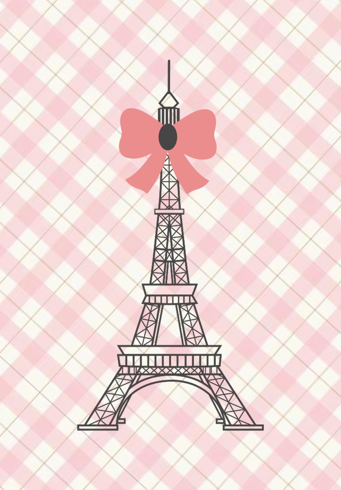 Charming Pink Eiffel Tower Bow Wall Art