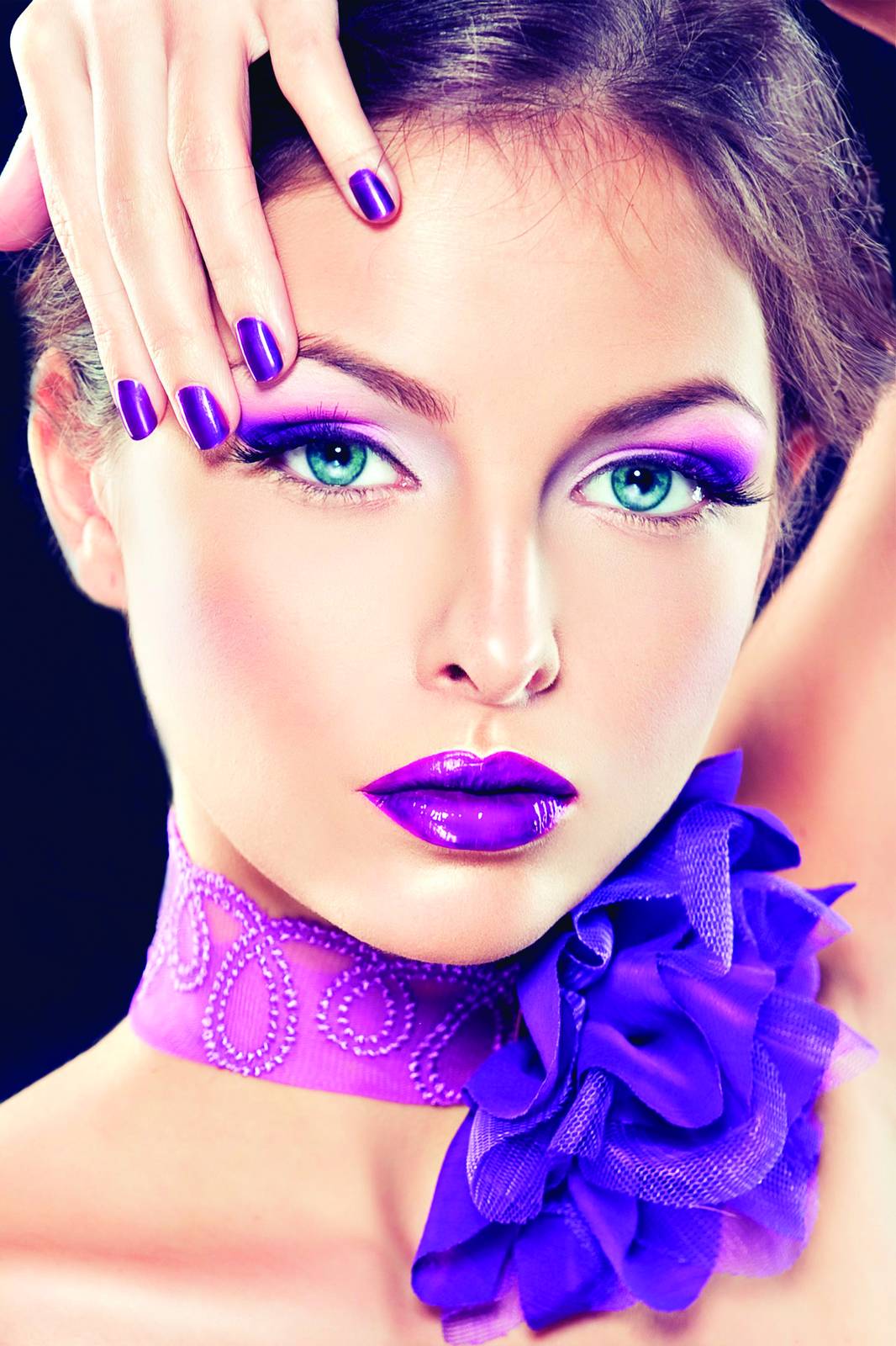 Vibrant Purple Glamour Portrait Wall Art