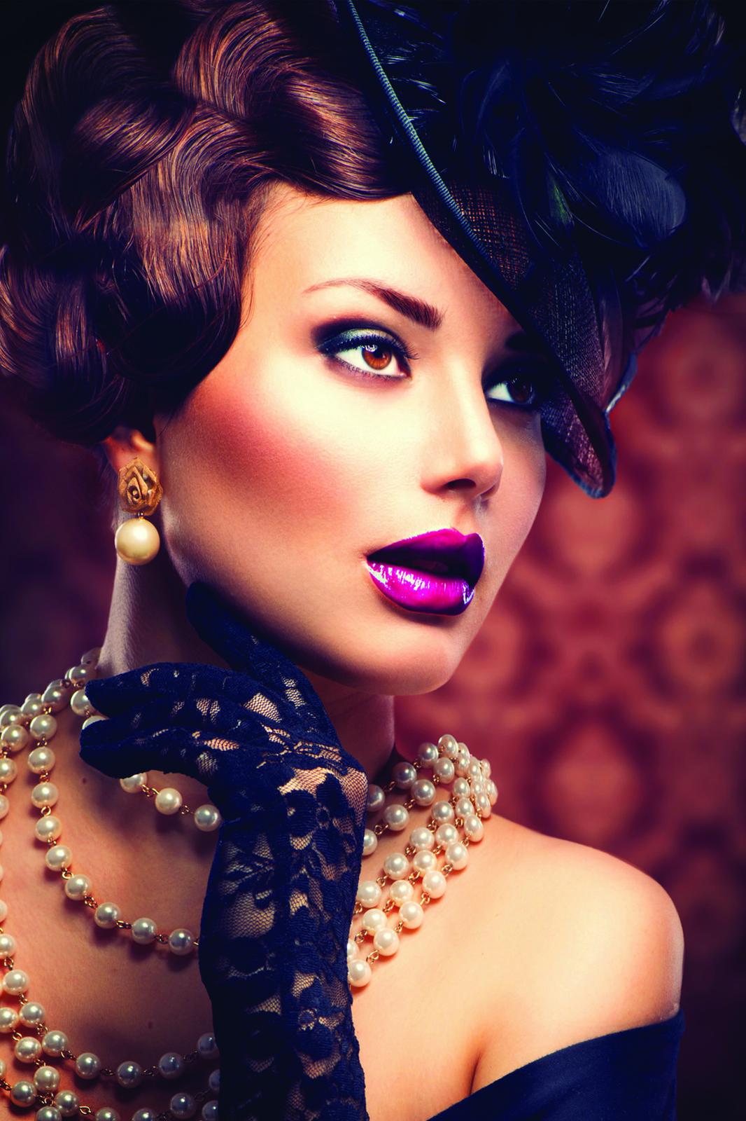 Vintage Glamour Woman Portrait Wall Art