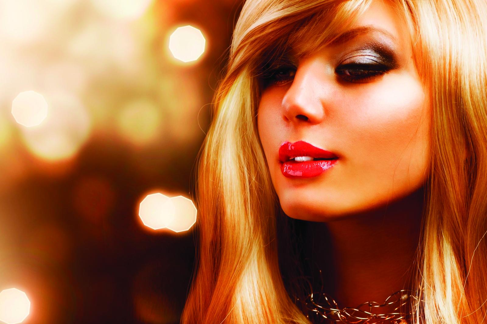 Glamorous Woman Red Lips Glamour Wall Art
