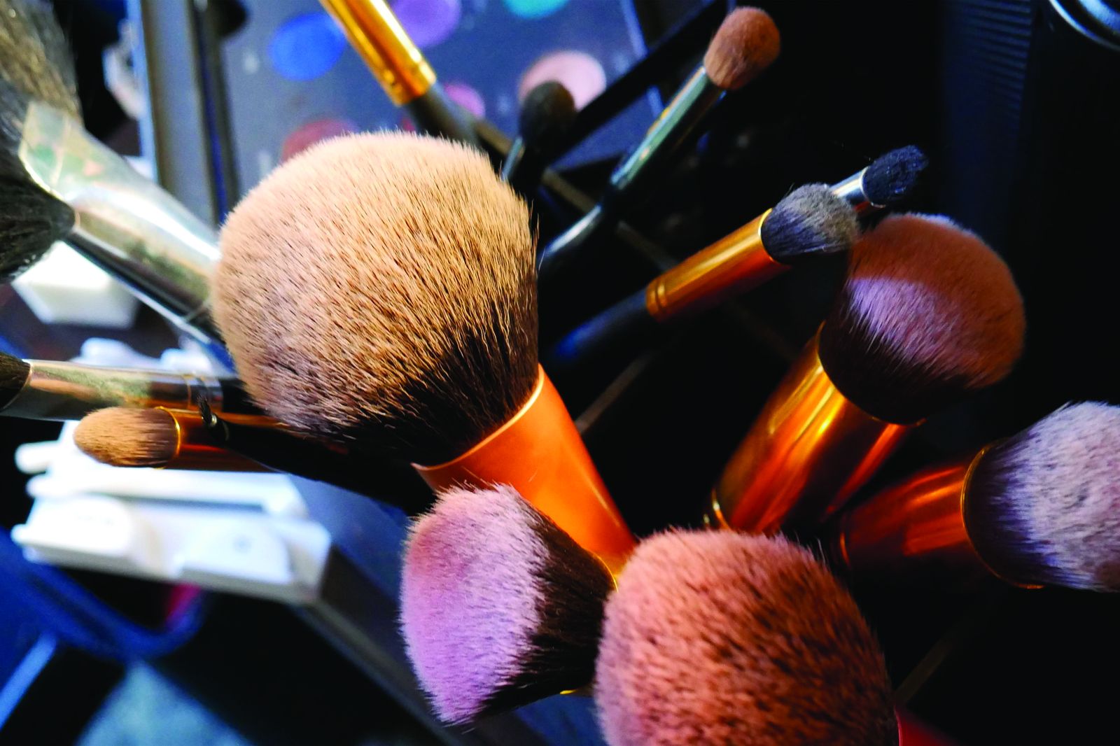 Makeup Brush Essentials Gold Handle Wall Art