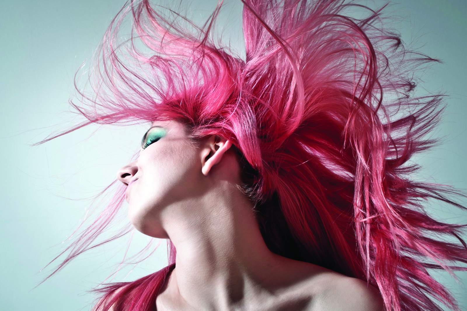 Vibrant Pink Hair Explosion Wall Art