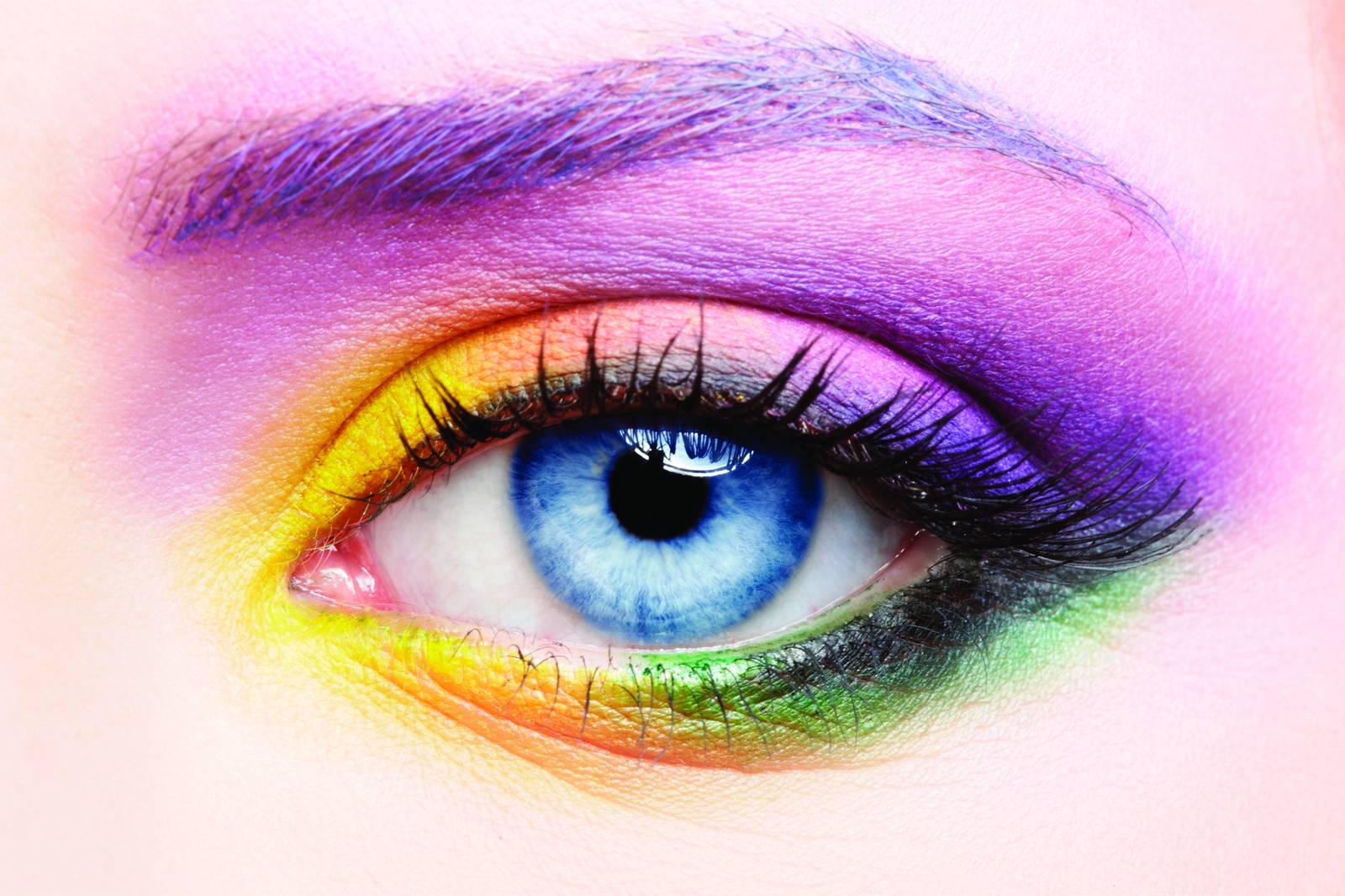 Vibrant Rainbow Eye Makeup Wall Art