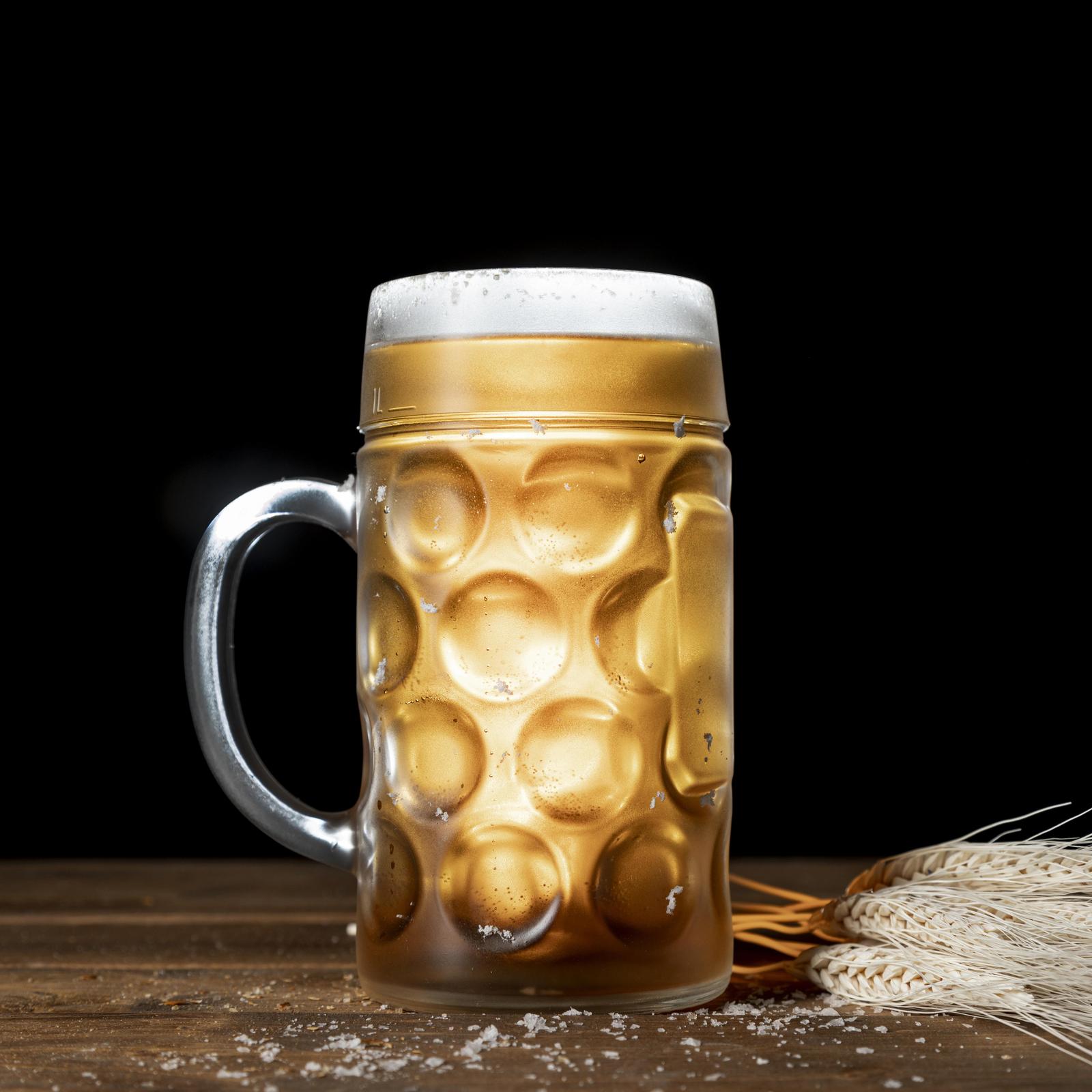 Golden Beer Mug Textured Wall Art