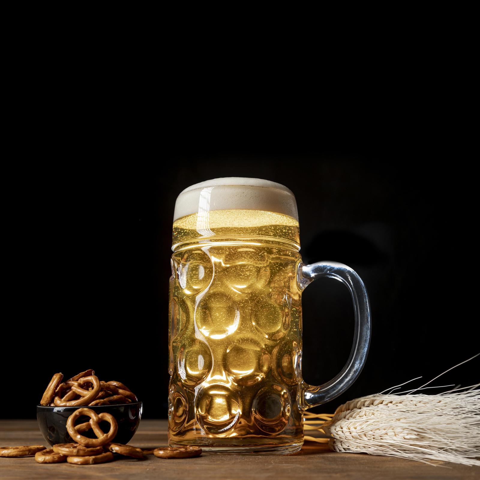 Golden Beer Stein & Pretzels Wall Art