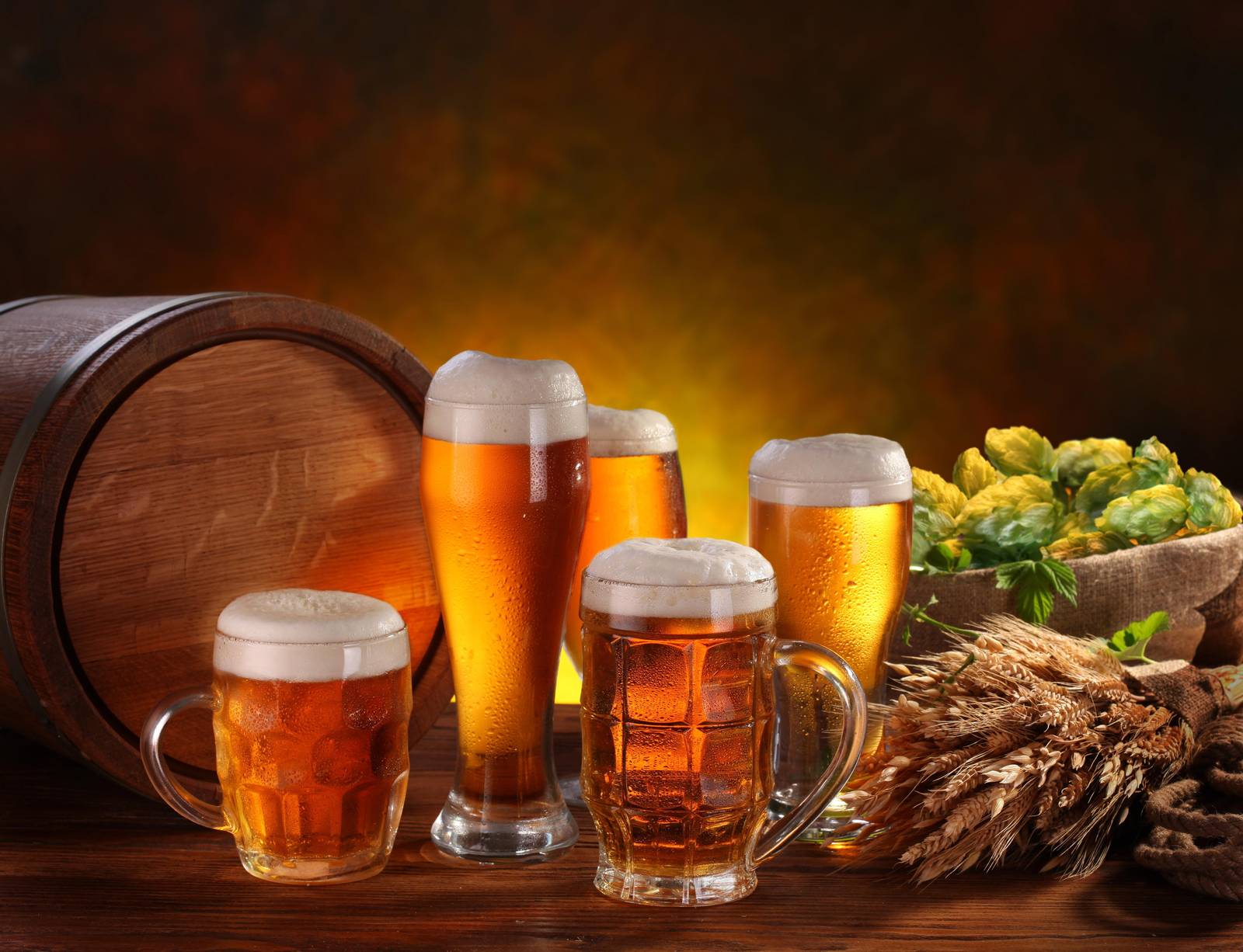 Cheers! Frothy Beer & Hops Wall Art