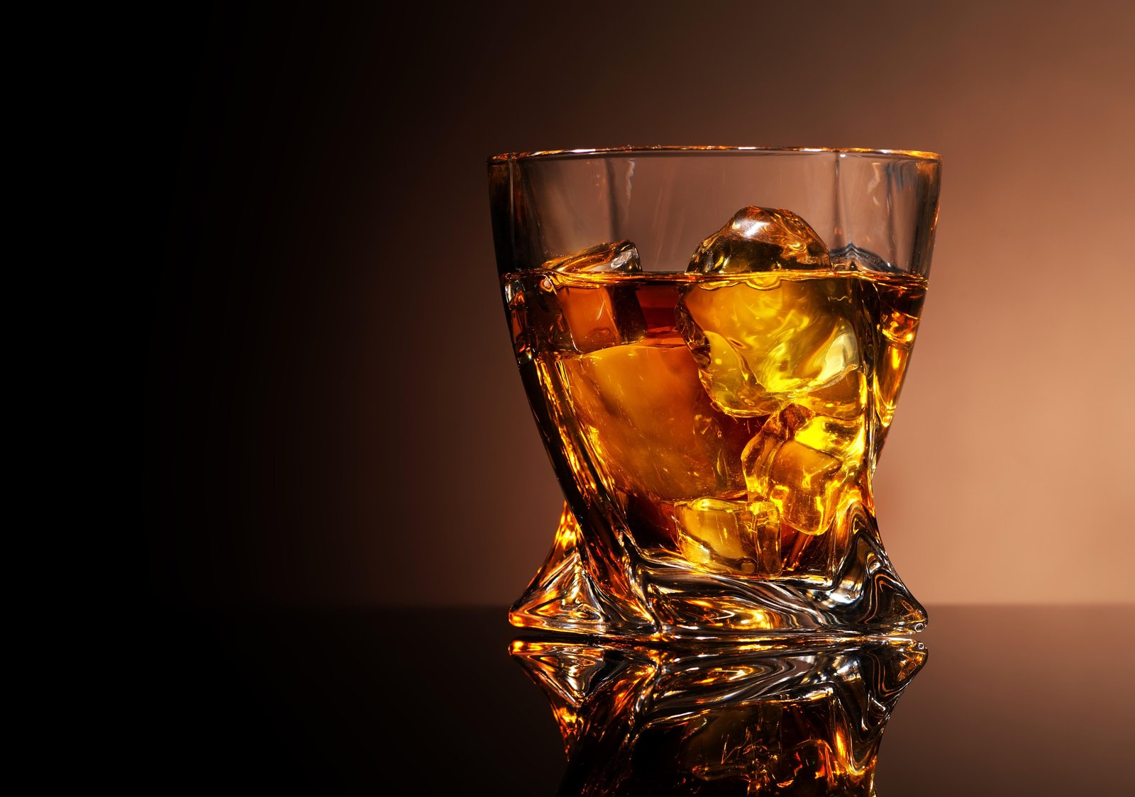 Elegant Amber Whiskey Glass Wall Art