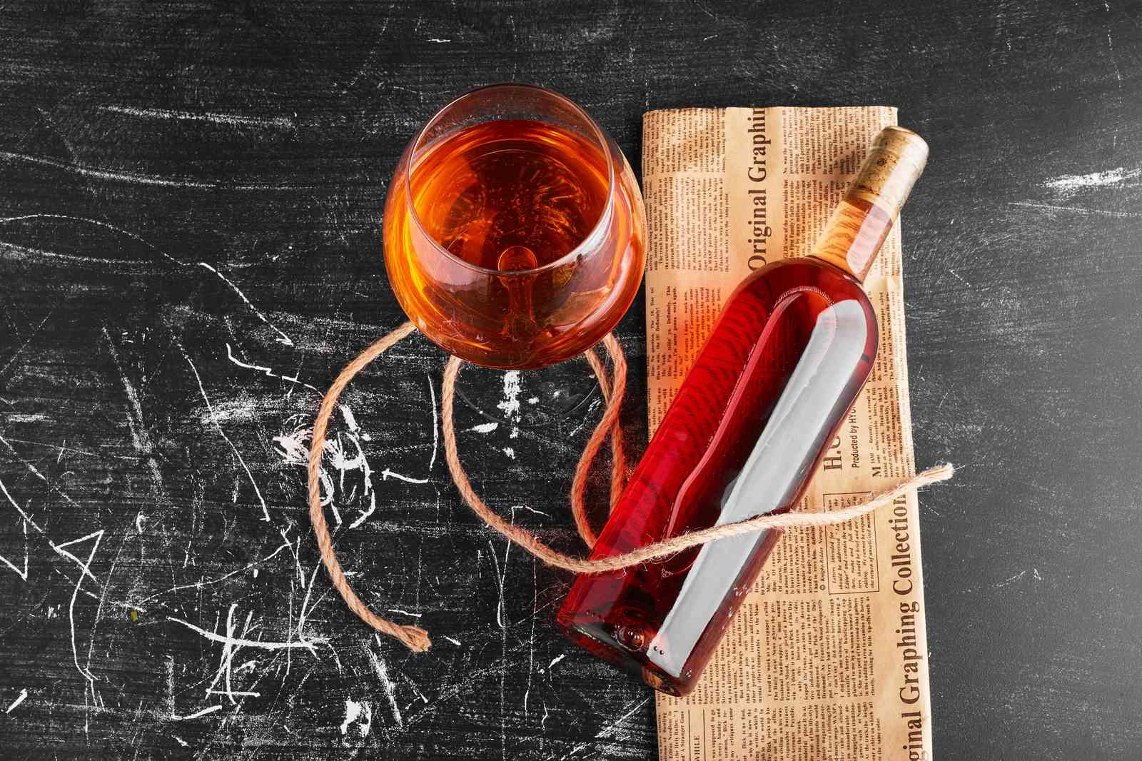 Elegant Amber Spirit & Newspaper Wall Art