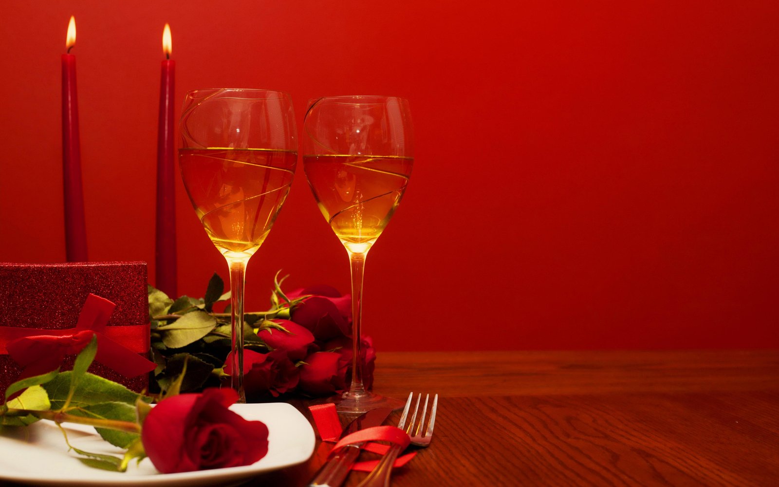 Romantic Dinner Red Roses & Wine Wall Art