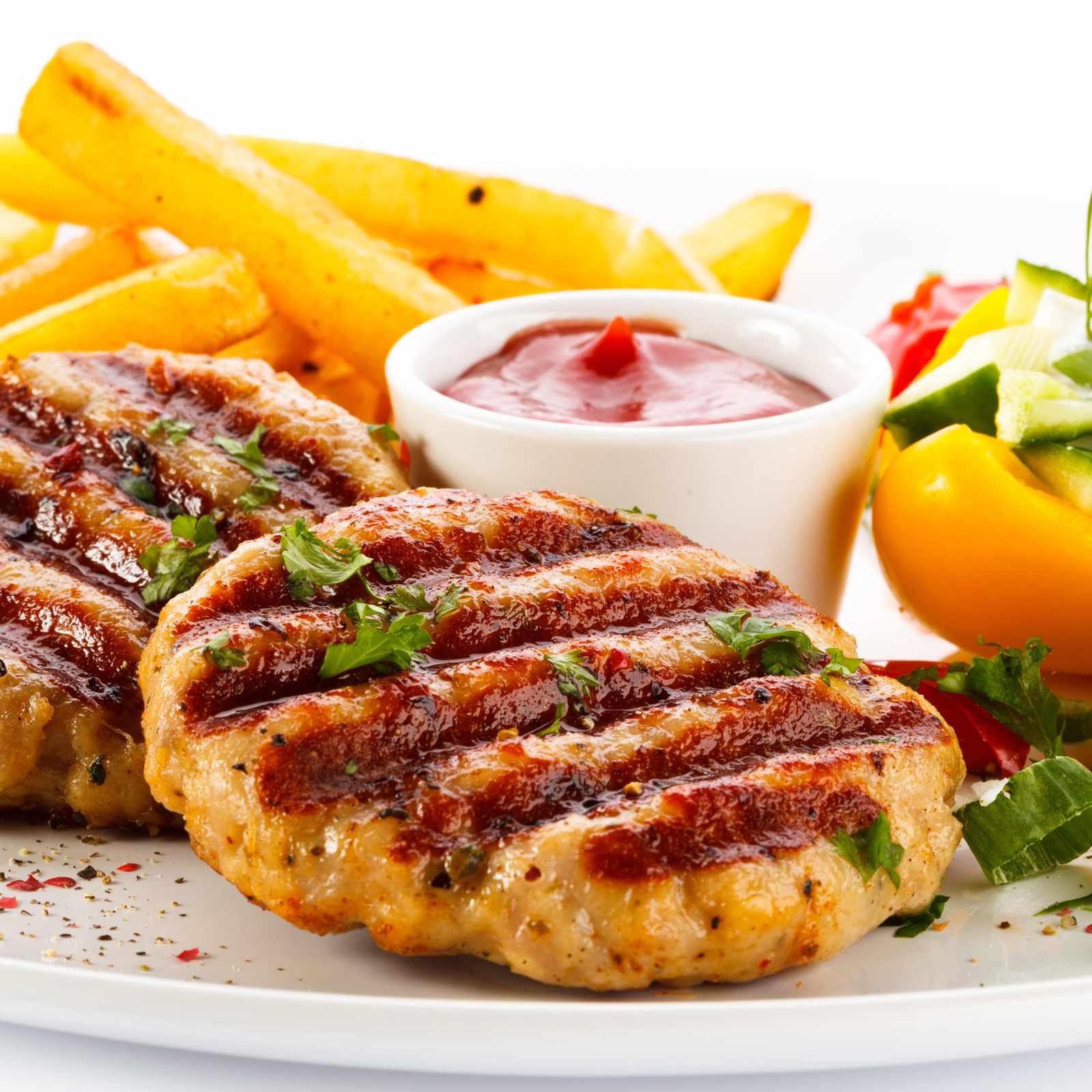Juicy Grilled Burgers & Fries Wall Art