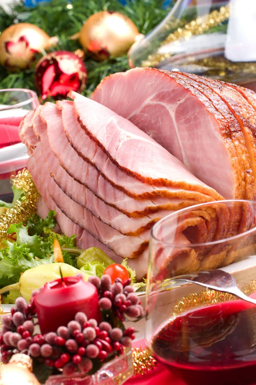 Festive Ham Holiday Dinner Wall Art