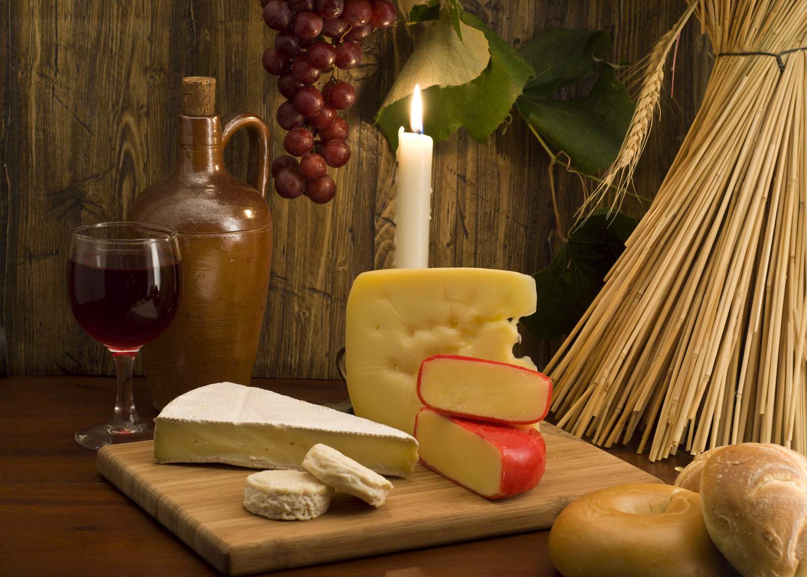 Gourmet Cheese & Wine Still Life Wall Art