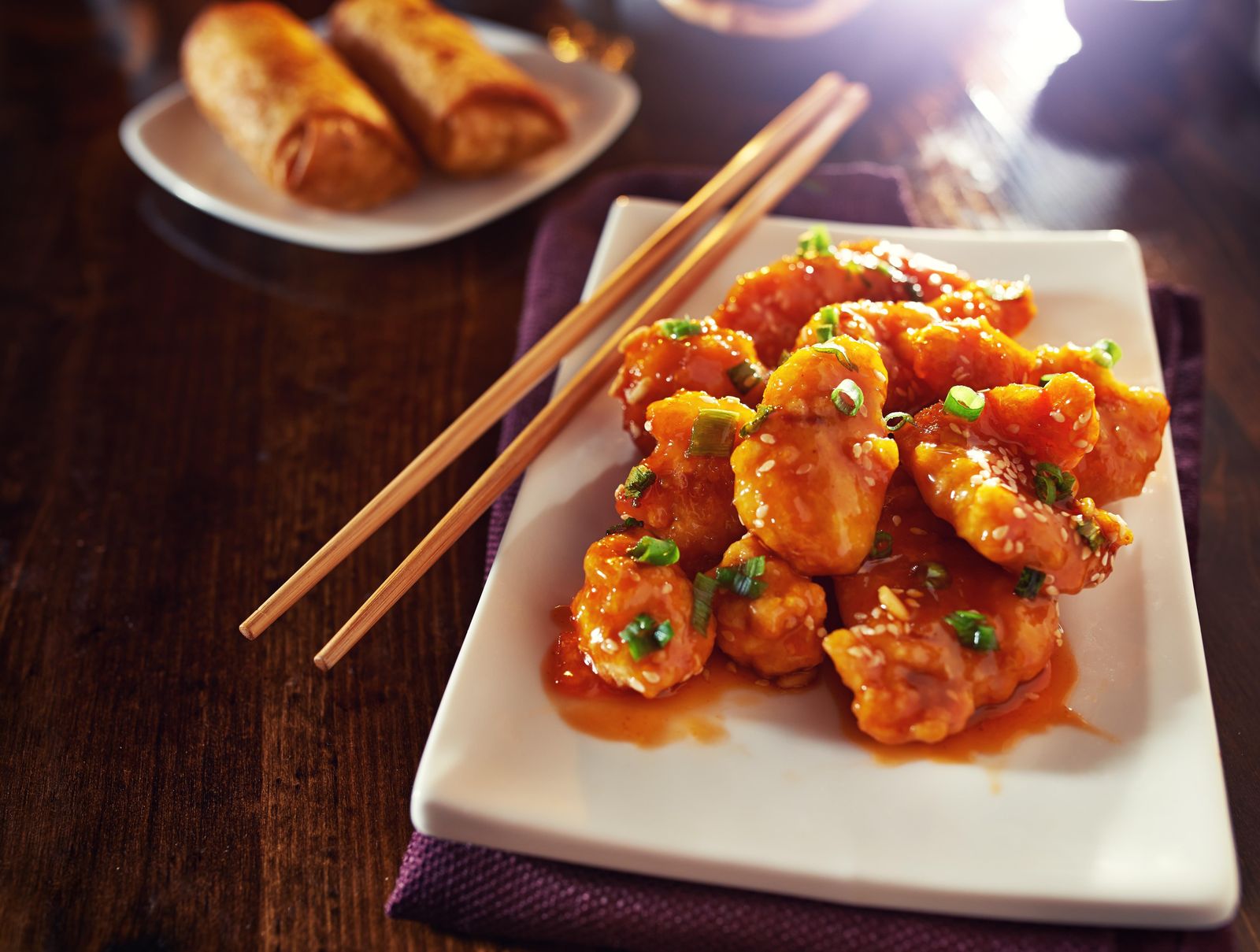 Appetizing Orange Chicken & Spring Rolls Wall Art