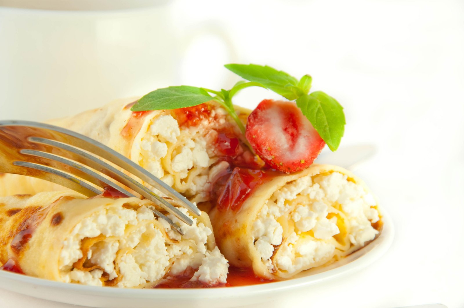 Delicious Strawberry Cottage Cheese Blintz Wall Art