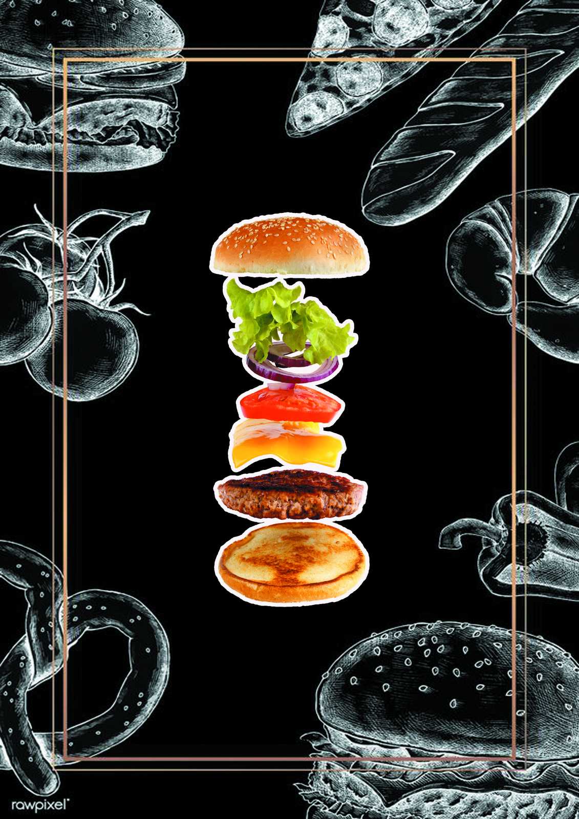 Deconstructed Burger Art Wall Art