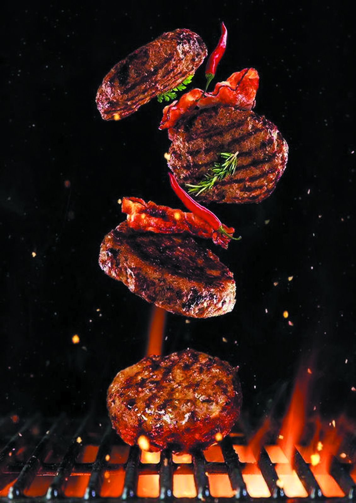 Sizzling BBQ Burger & Bacon Wall Art