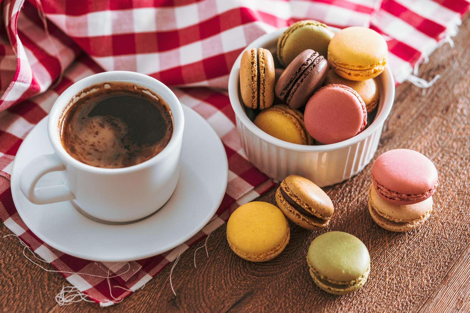 Gourmet Coffee & Macaron Delight Wall Art