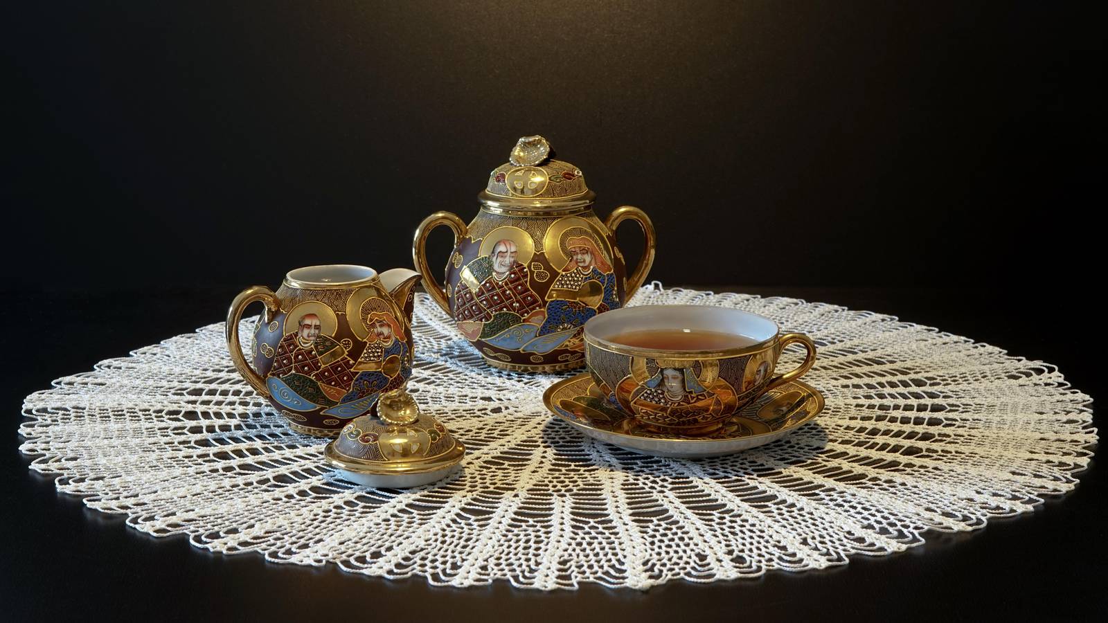 Antique Religious Teaware Wall Art