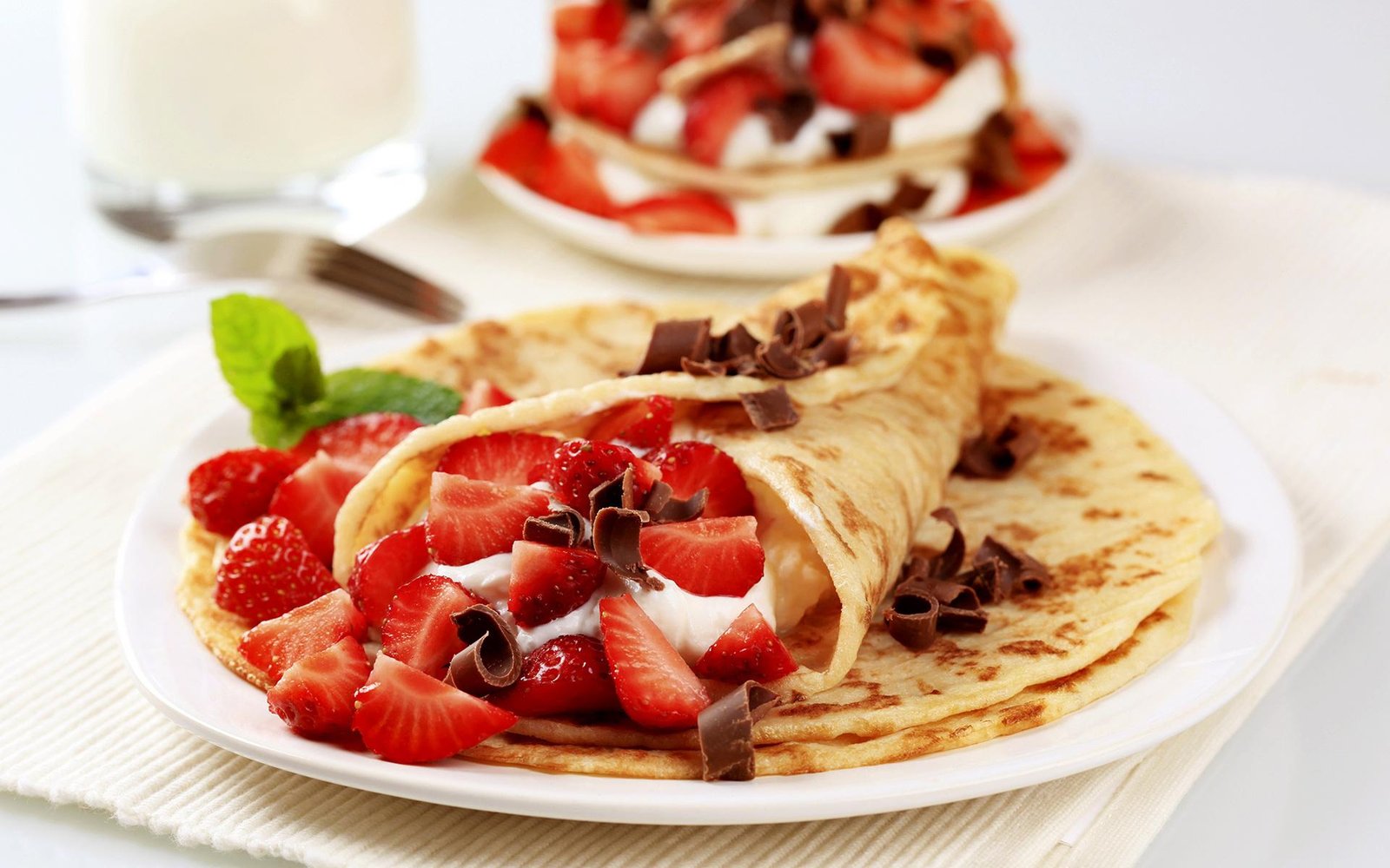 Delicious Strawberry Crepe Dessert Wall Art