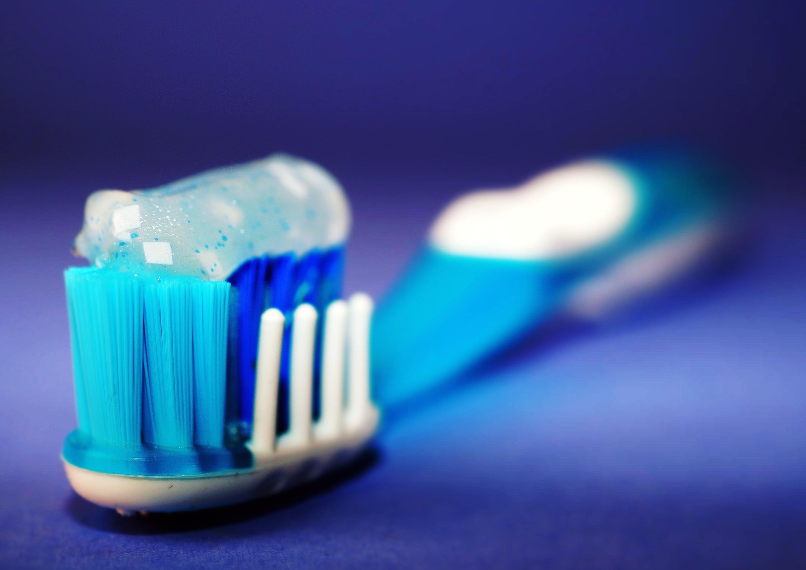 Vibrant Blue Toothbrush with Minty Paste Wall Art