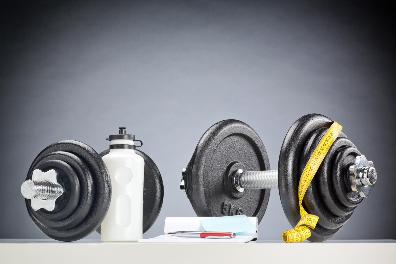 Fitness Motivation Dumbbell & Tape Wall Art