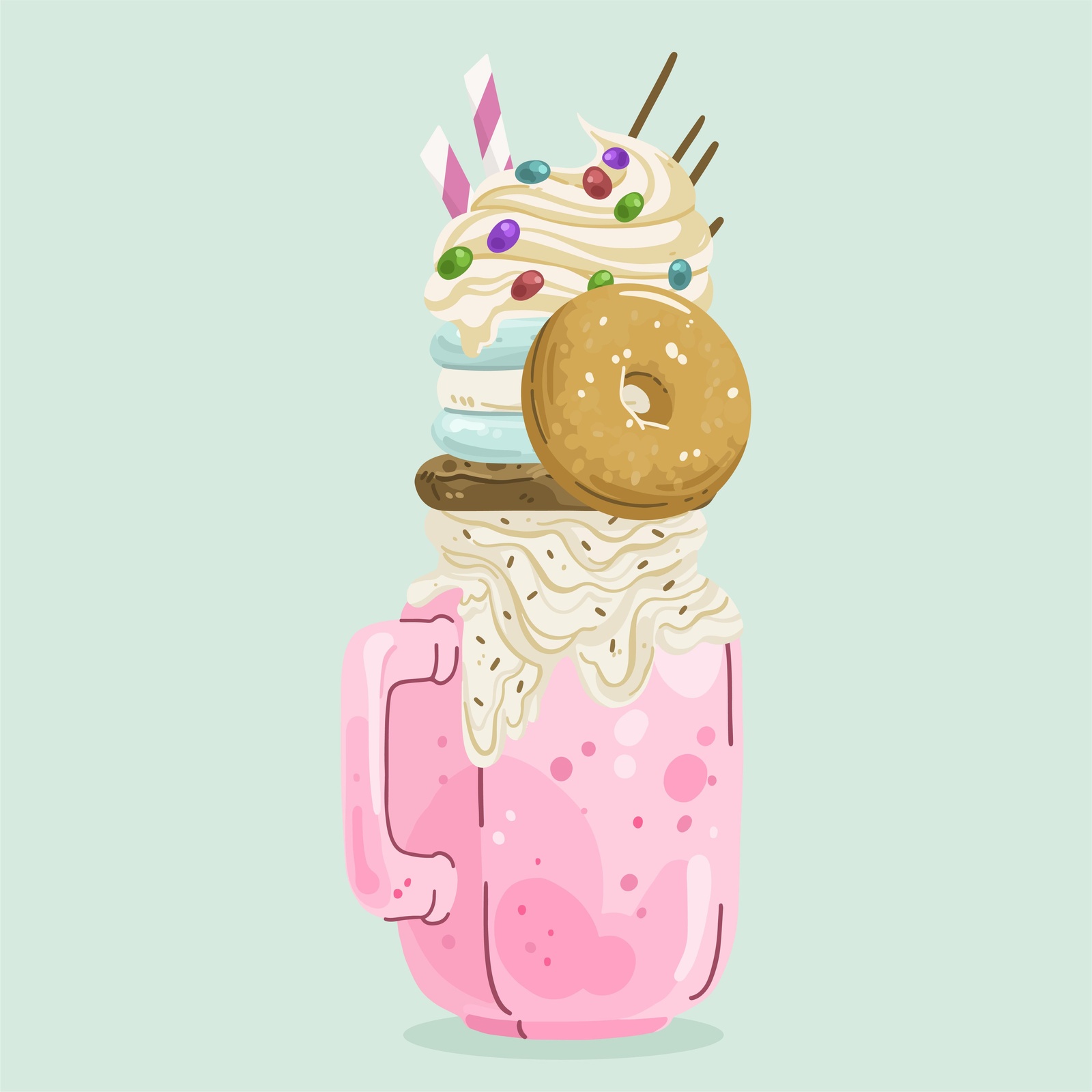 Whimsical Dessert Jar Wall Art