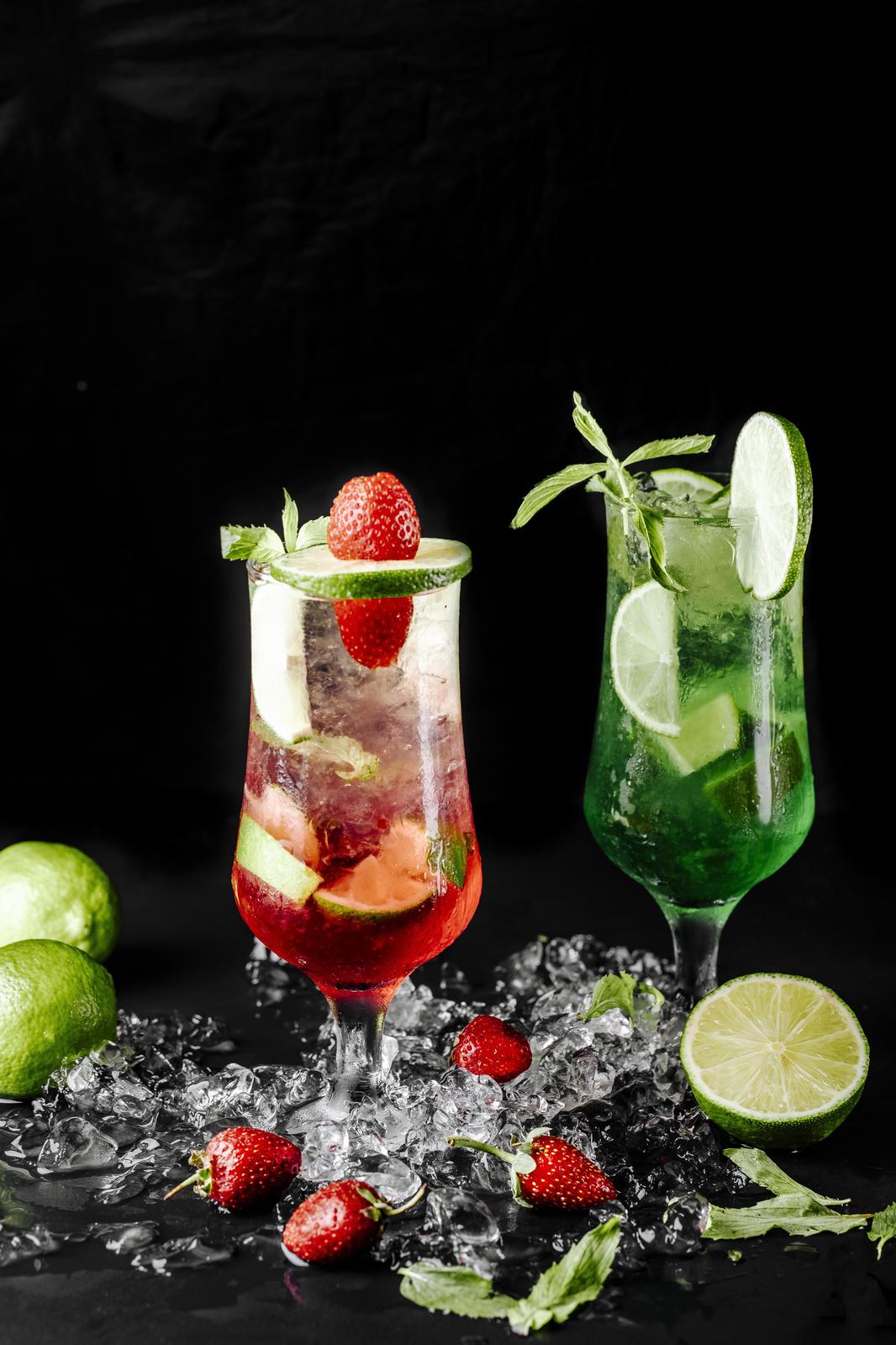 Refreshing Strawberry & Lime Cocktails Wall Art