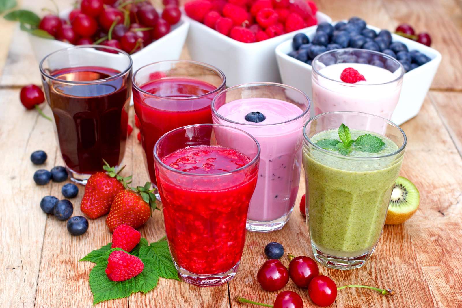 Vibrant Berry & Green Smoothie Wall Art