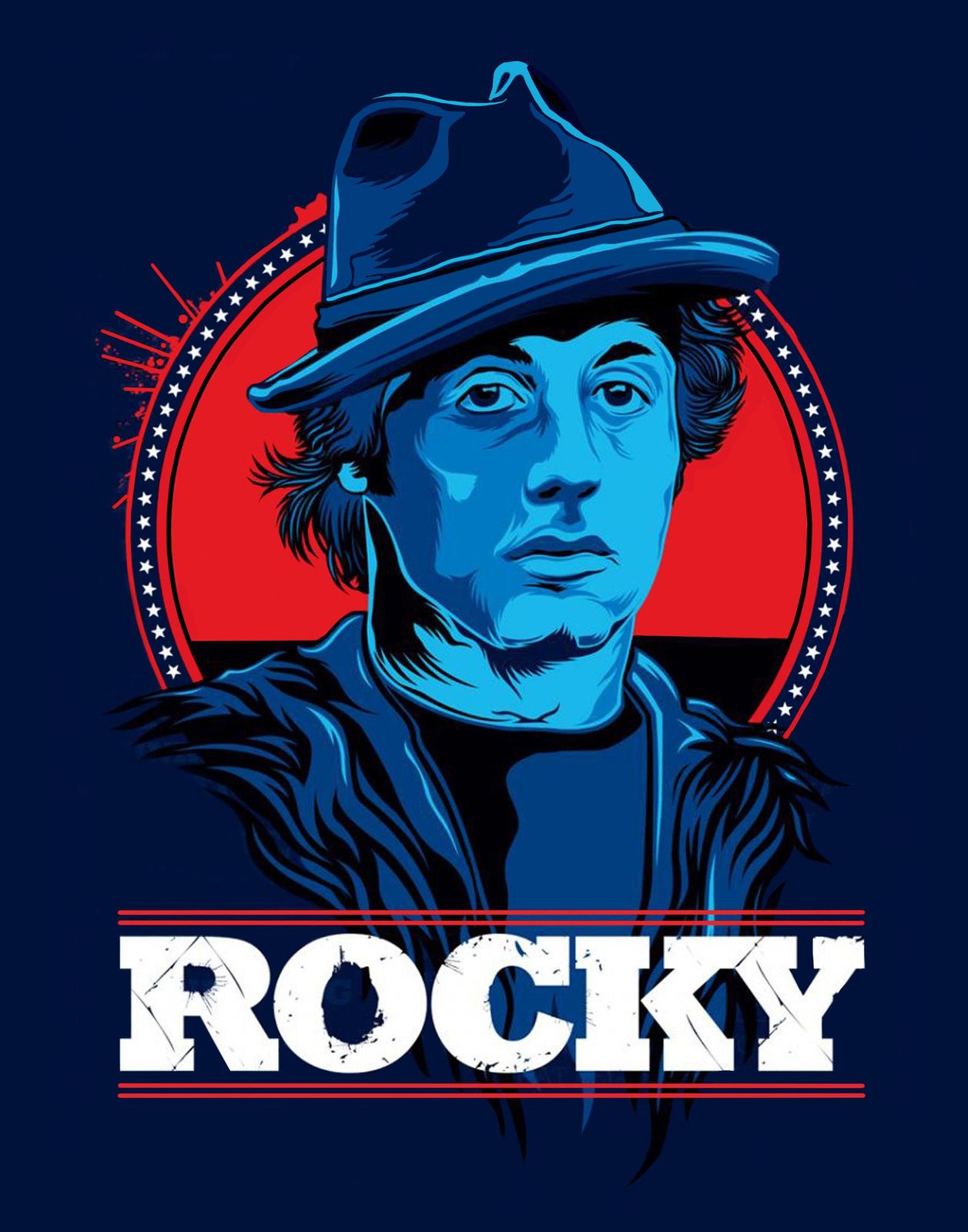 Iconic Rocky Balboa Boxer Wall Art