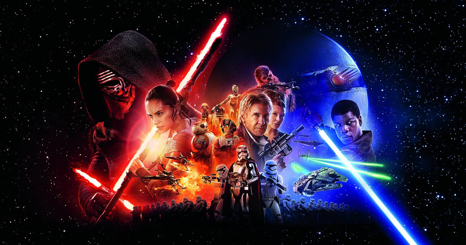 Epic Star Wars Saga Force Awakens Wall Art