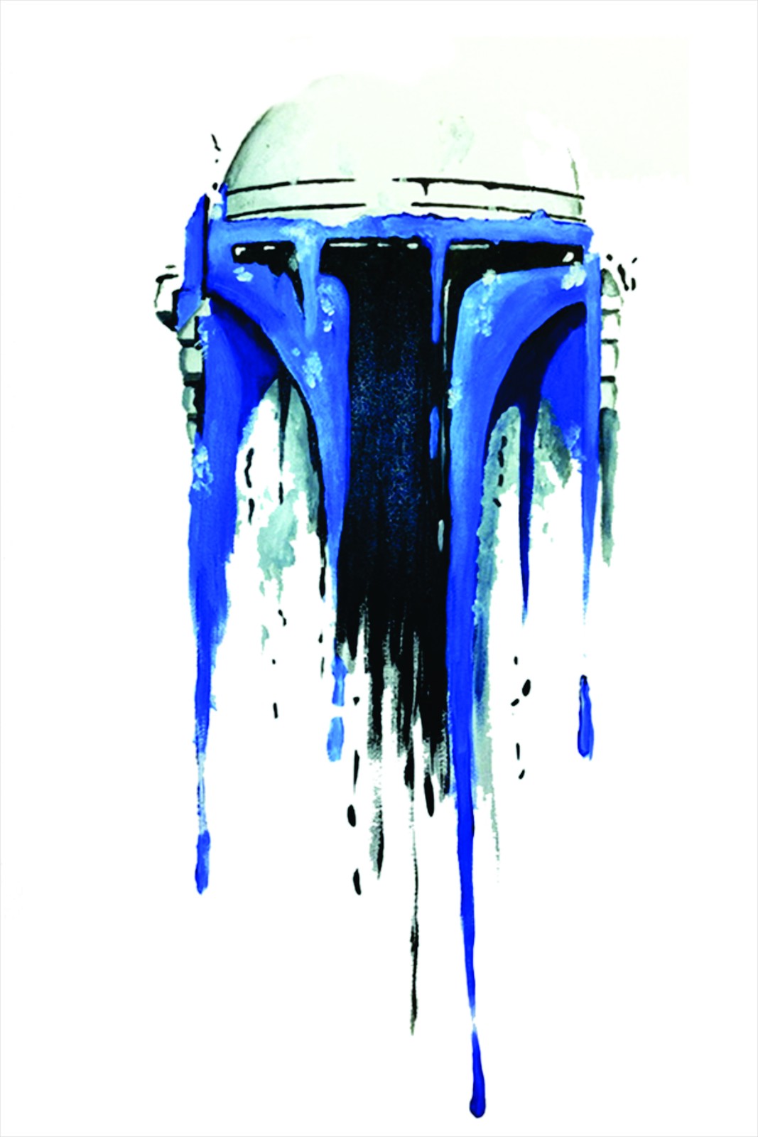 Blue Drip Mandalorian Helmet Wall Art
