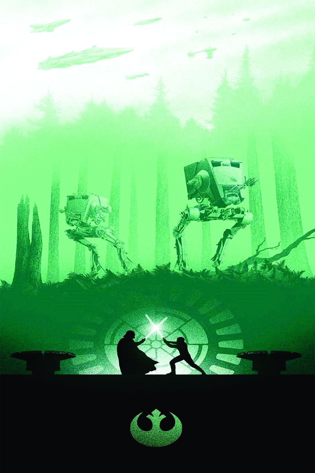 Epic Star Wars Battle Forest Wall Art