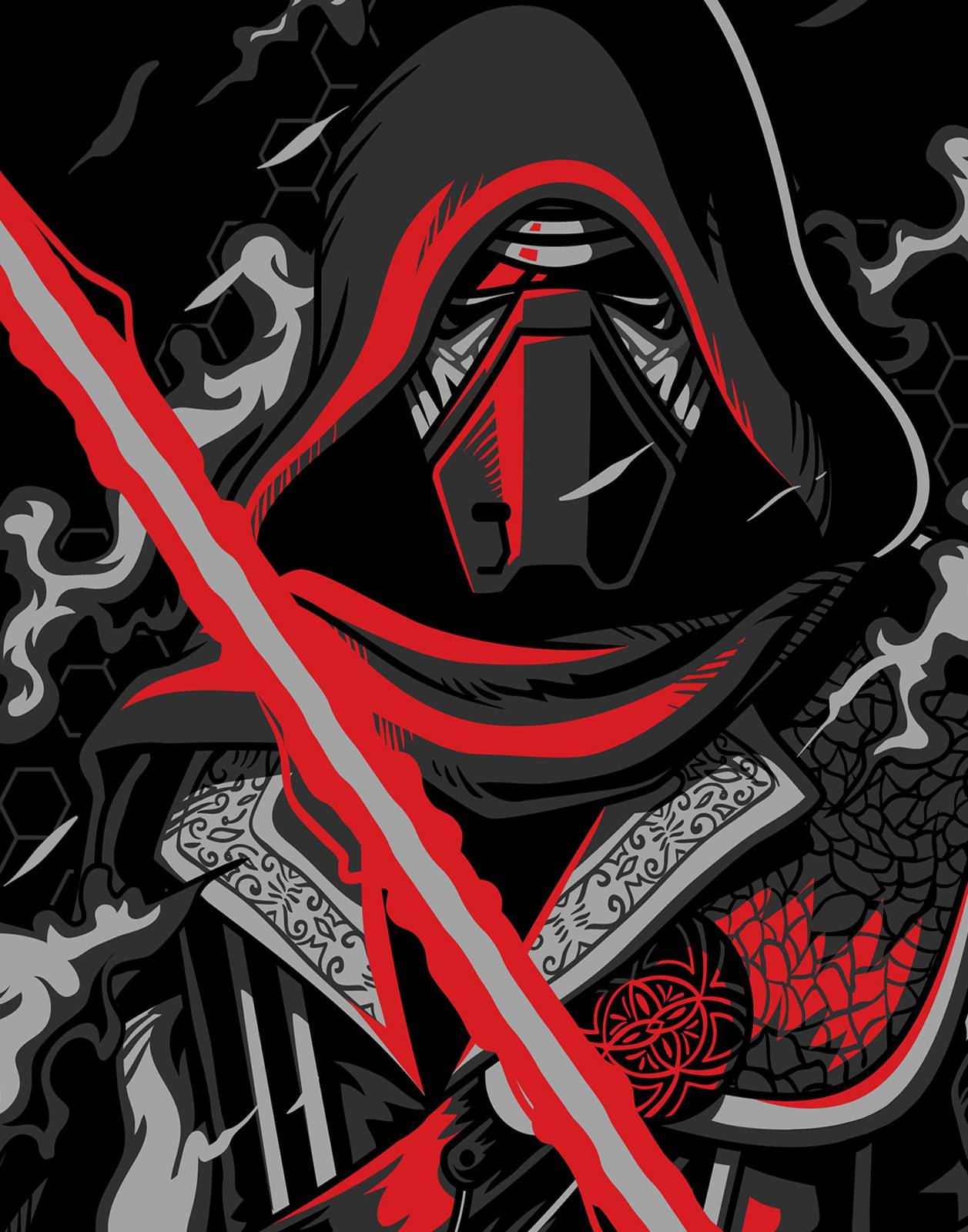 Kylo Ren Dark Side Sith Lightsaber Wall Art