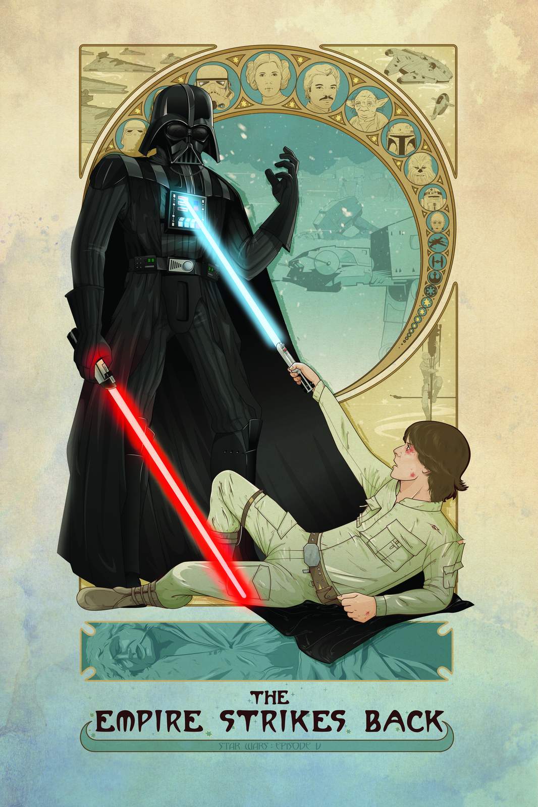 Empire Strikes Back Darth Vader Luke Skywalker Wall Art
