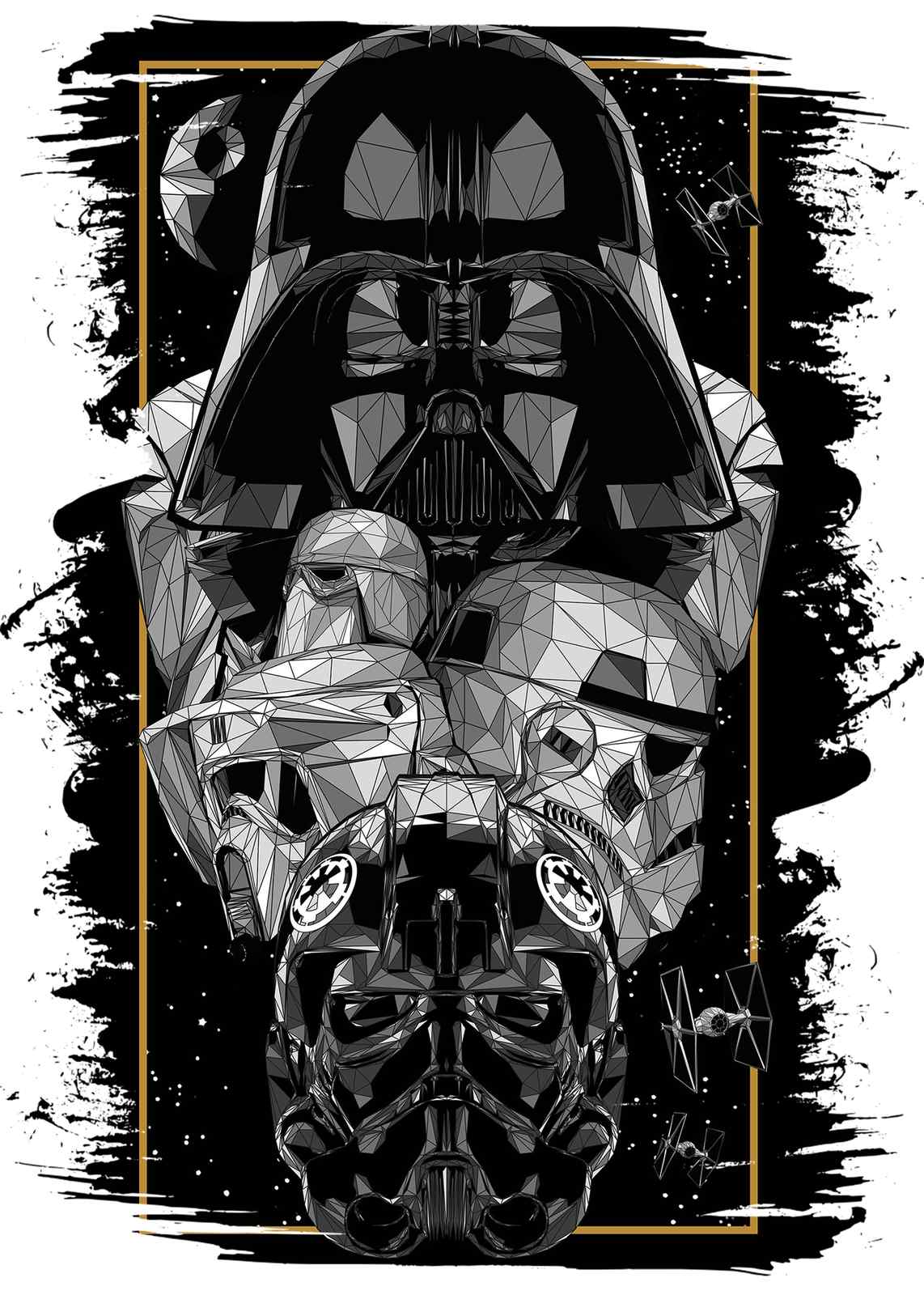 Galactic Empire Helmets Geometric Wall Art