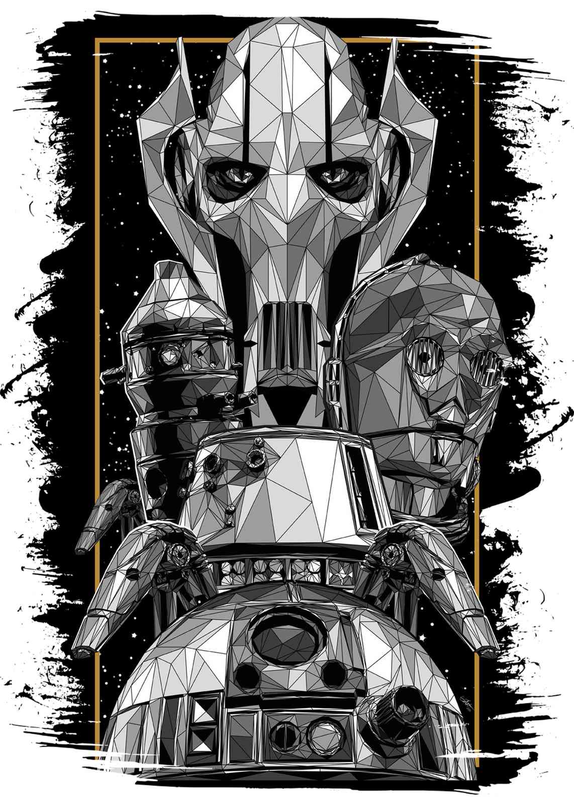 Geometric Star Wars droid art Wall Art