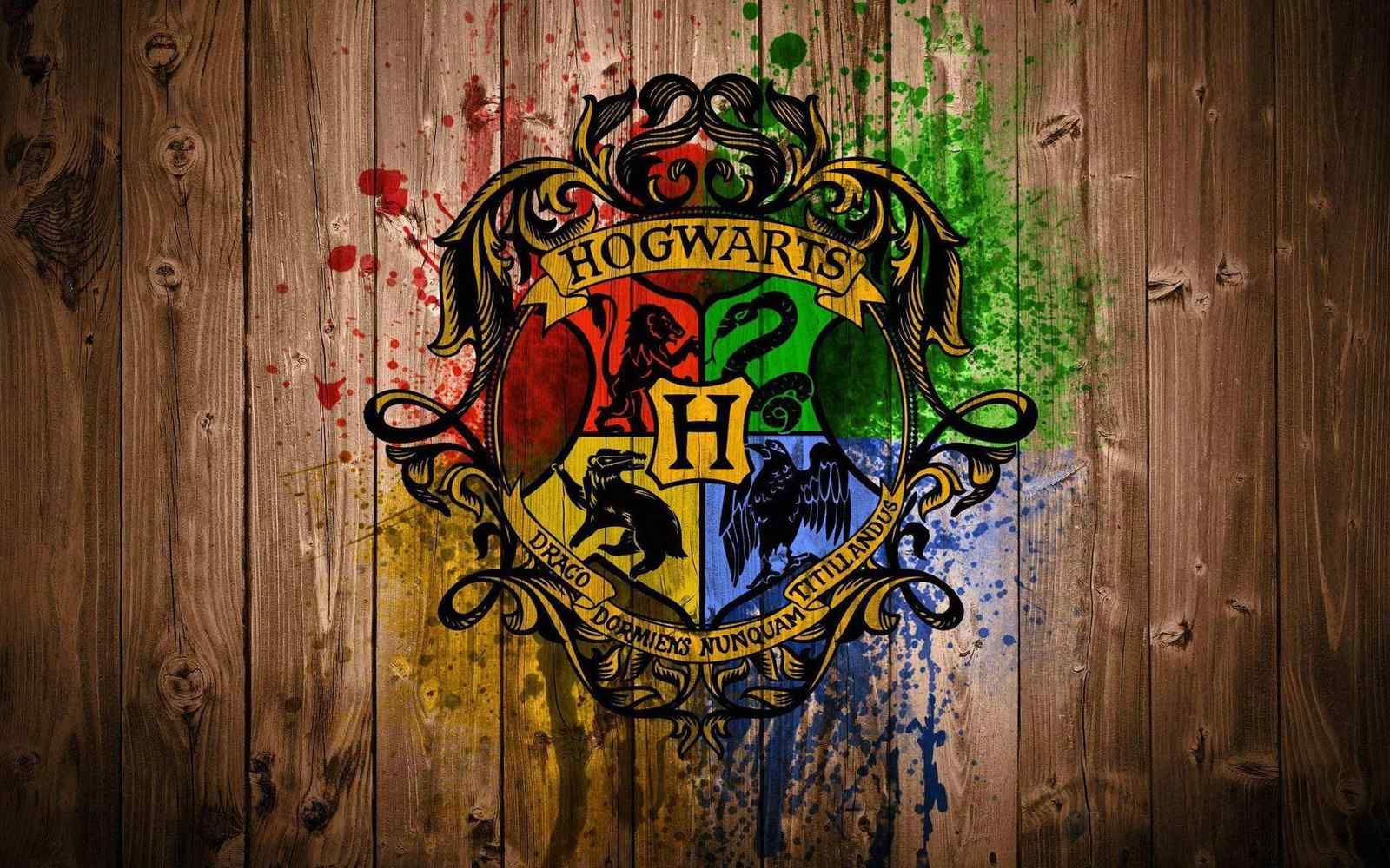 Hogwarts Crest Wood Texture Wall Art