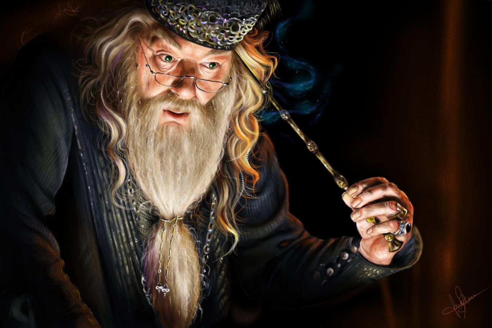 Wizard Albus Dumbledore Magic Wand Wall Art