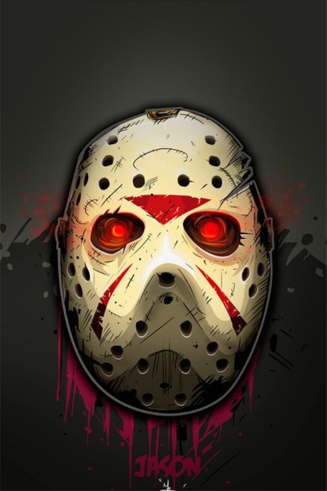 Menacing Jason Voorhees Hockey Mask Wall Art