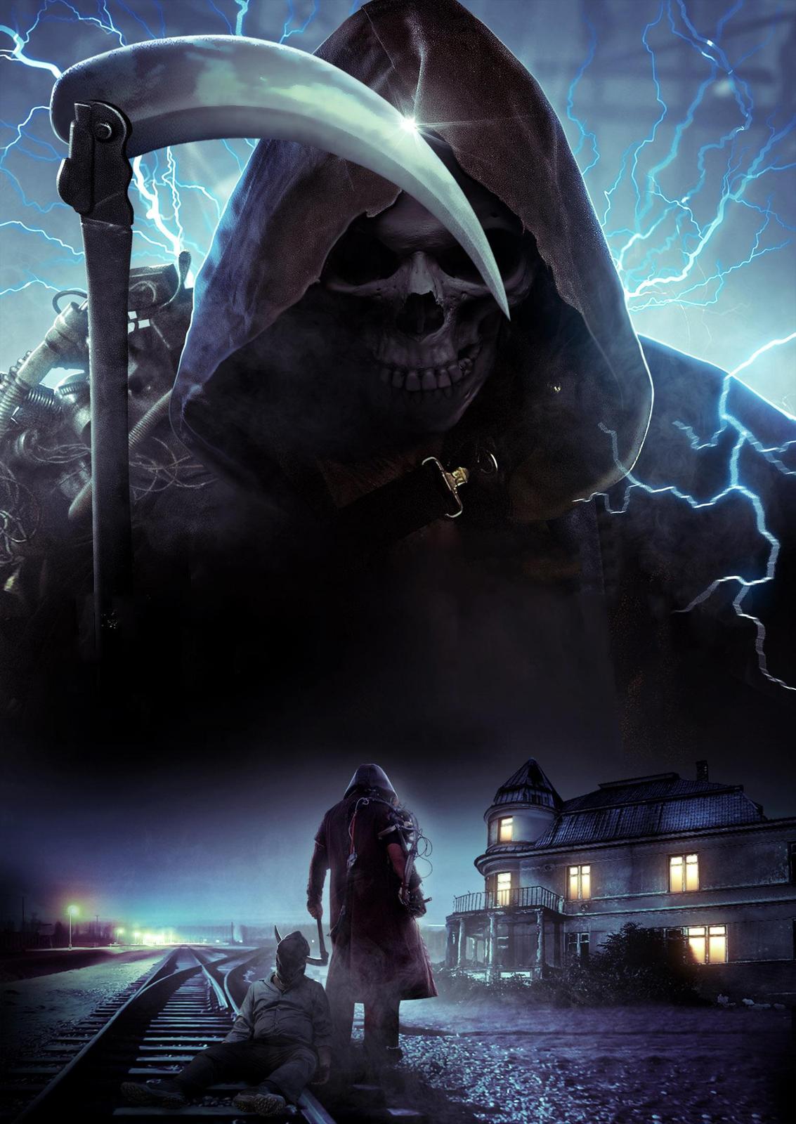 Grim Reaper Lightning Strike Wall Art