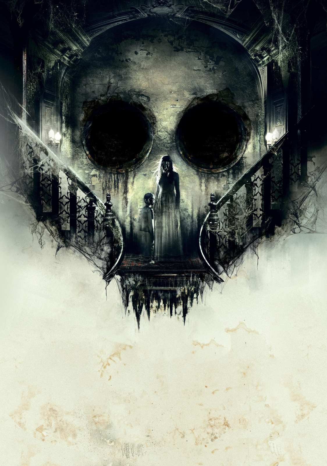 Haunting Skull Staircase Horror Wall Art