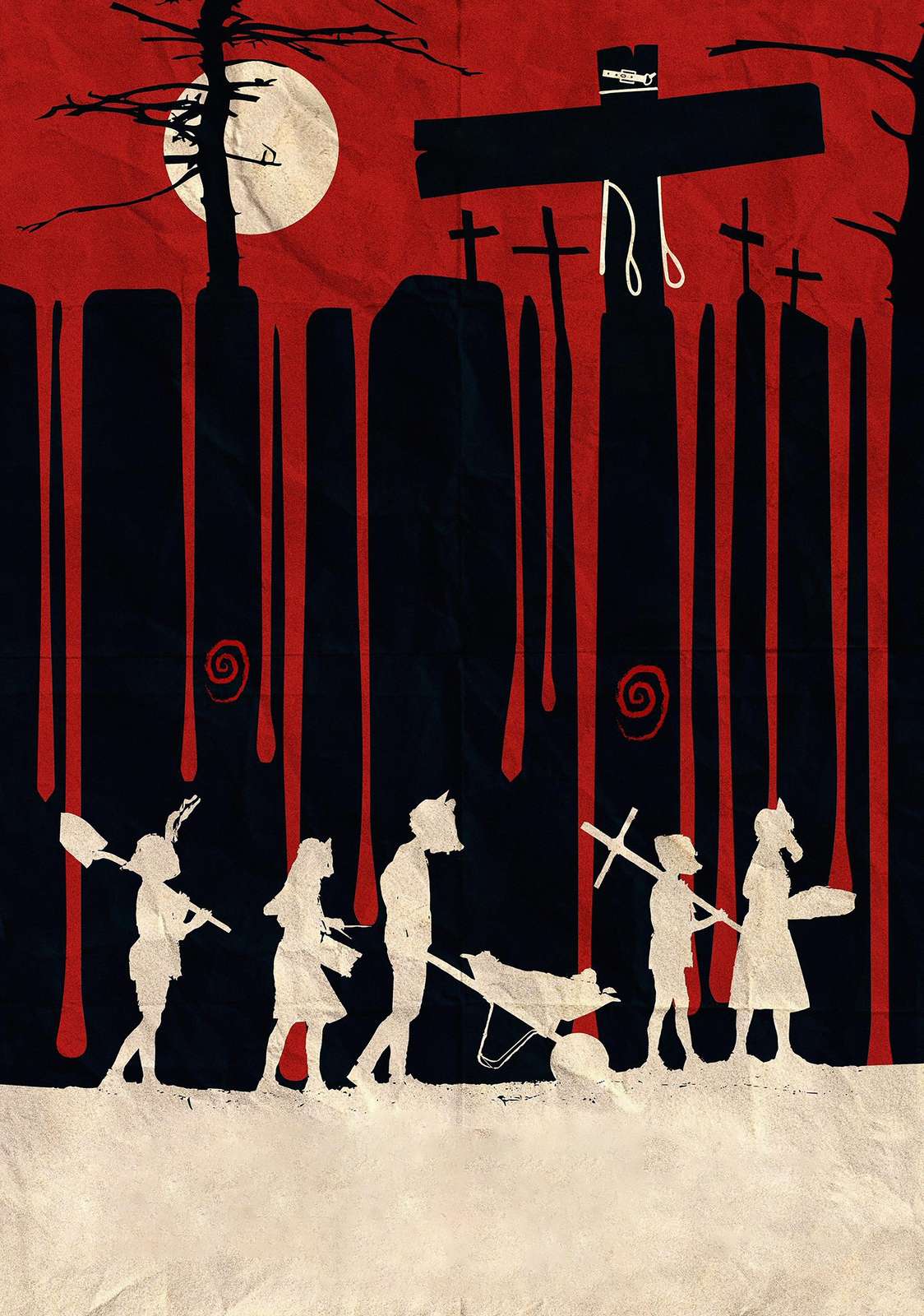 Horror Cemetery Procession Wall Art