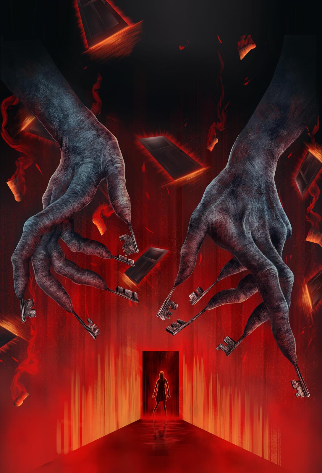 Mysterious Hands & Keys Horror Wall Art