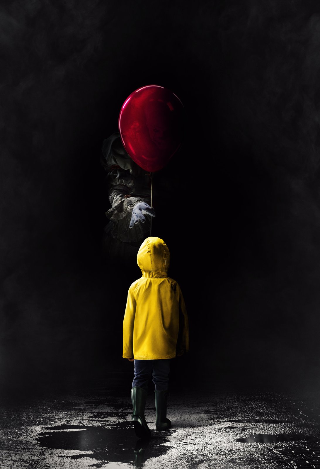 Haunting Yellow Raincoat Boy & Red Balloon Wall Art