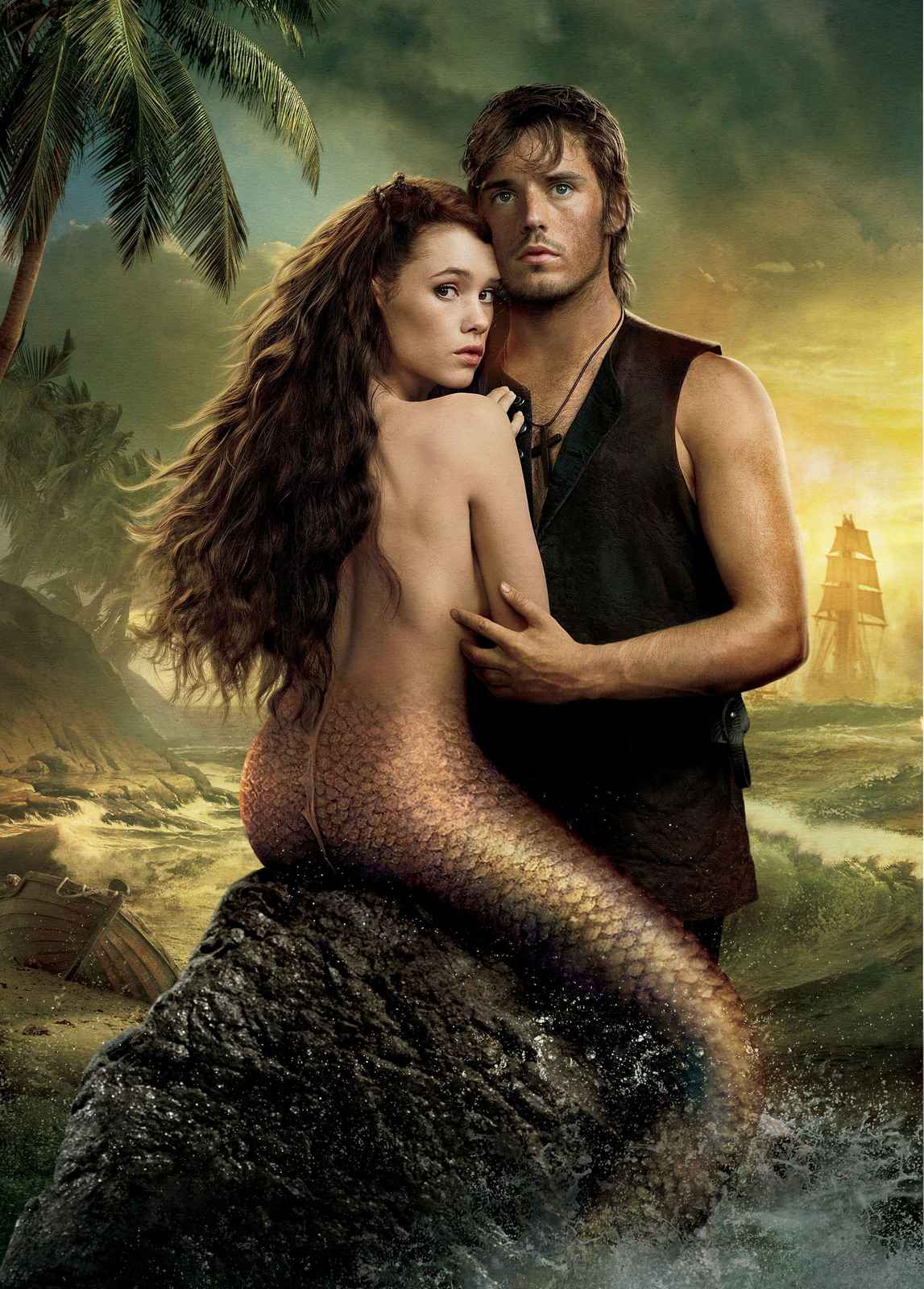 Mysterious Mermaid Embrace Wall Art