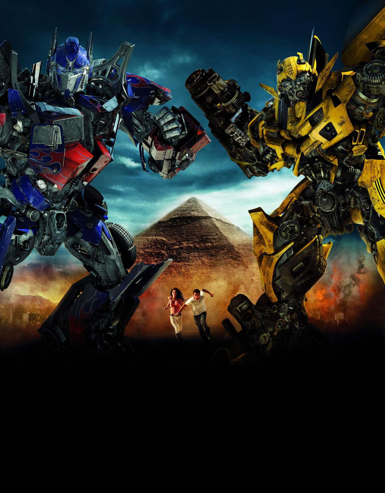 Epic Optimus & Bumblebee Egyptian Battle Wall Art