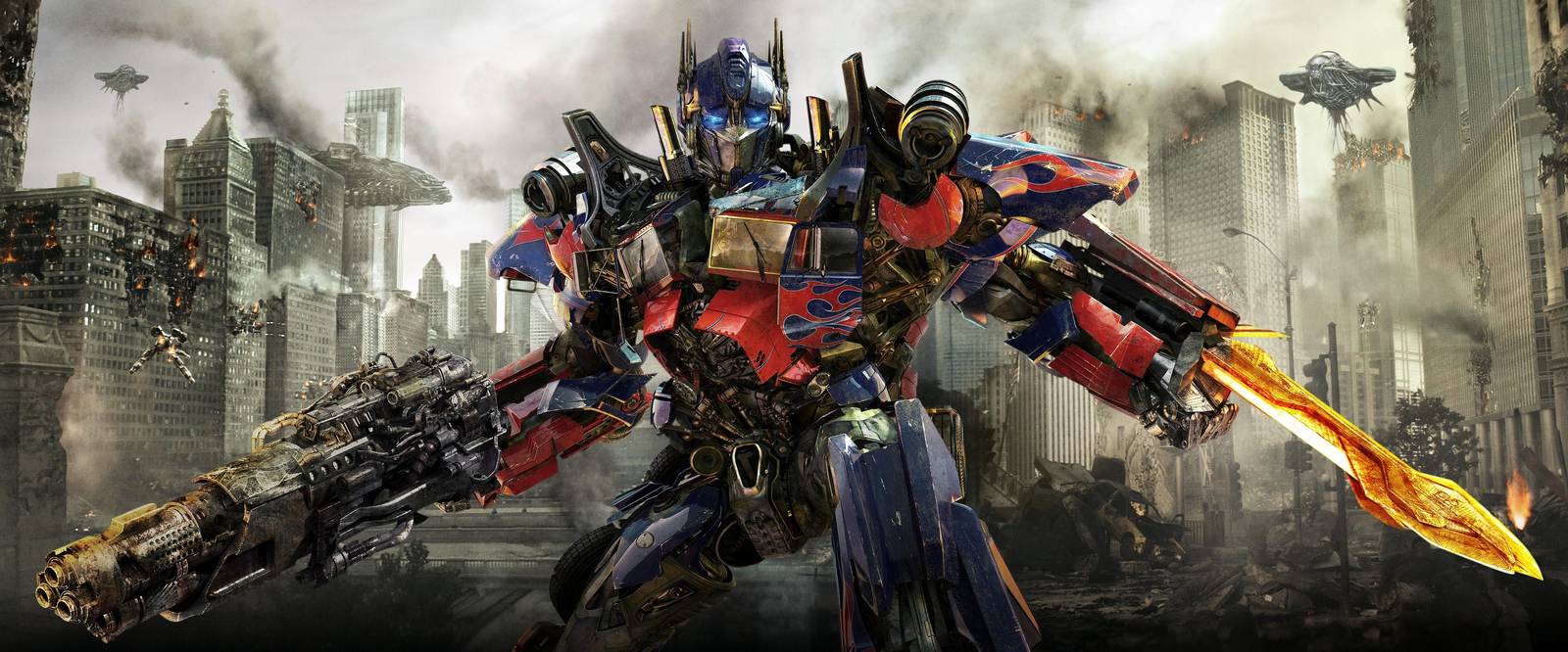 Epic Optimus Prime Battle Scene Wall Art