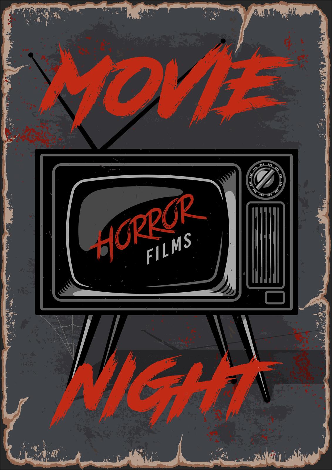 Vintage Horror Movie Night Wall Art