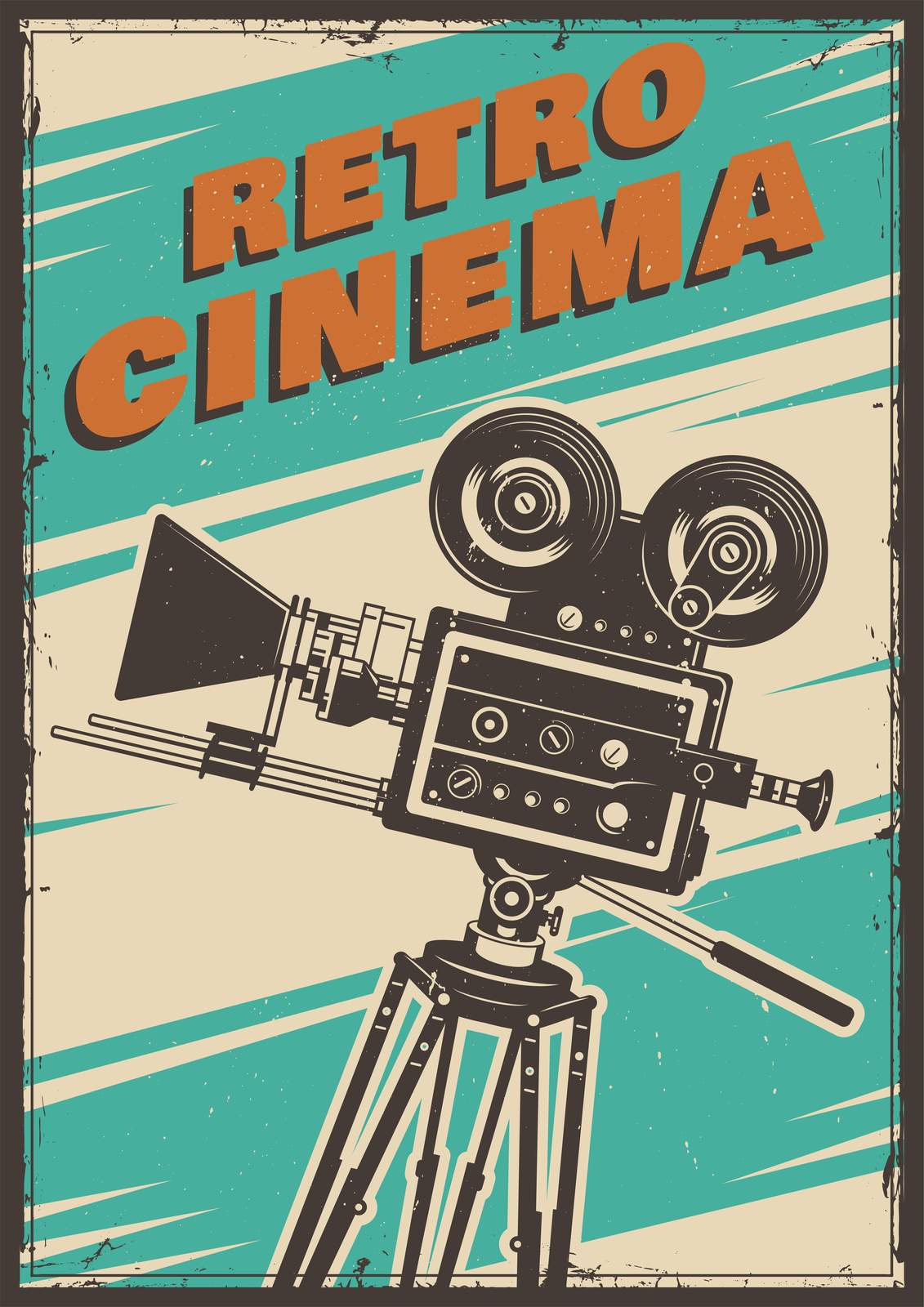 Retro Cinema Vintage Camera Wall Art